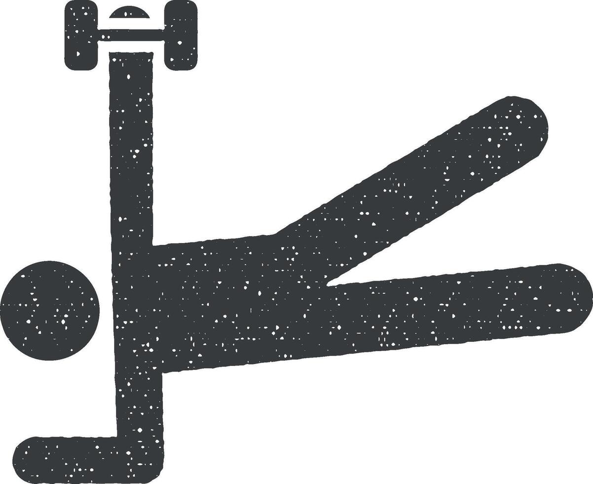 Bodybuilding Gesundheit Mann Gewicht mit Pfeil Piktogramm Symbol Vektor Illustration im Briefmarke Stil