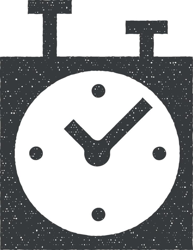Schach Uhr Vektor Symbol Illustration mit Briefmarke bewirken