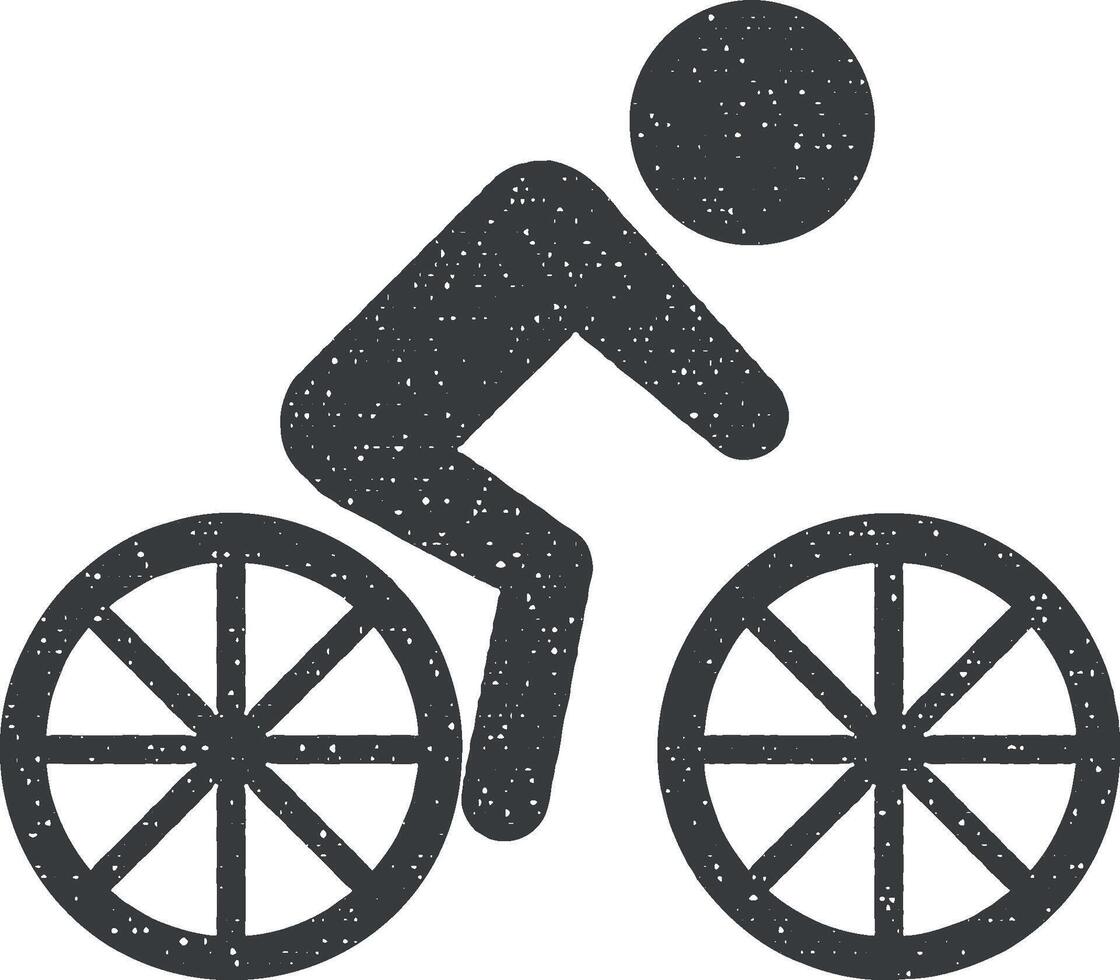 Radfahrer Vektor Symbol Illustration mit Briefmarke bewirken