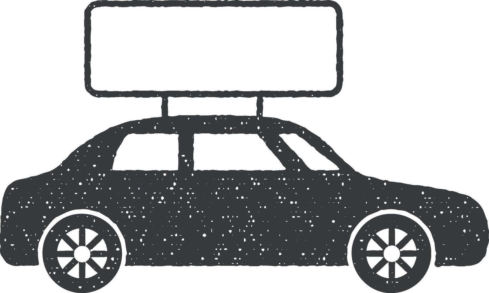 Plakatwand auf Auto Vektor Symbol Illustration mit Briefmarke bewirken