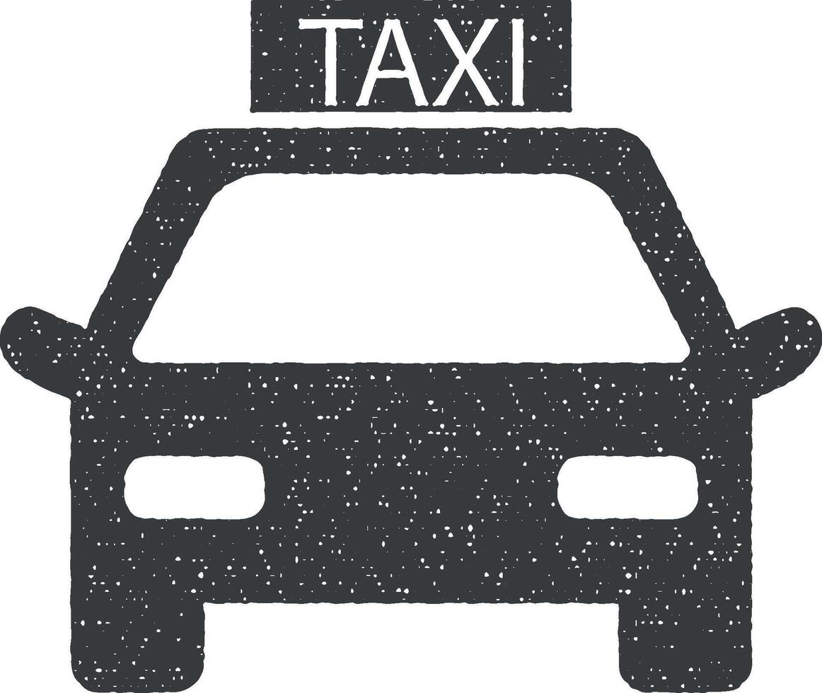 taxi bil vektor ikon illustration med stämpel effekt