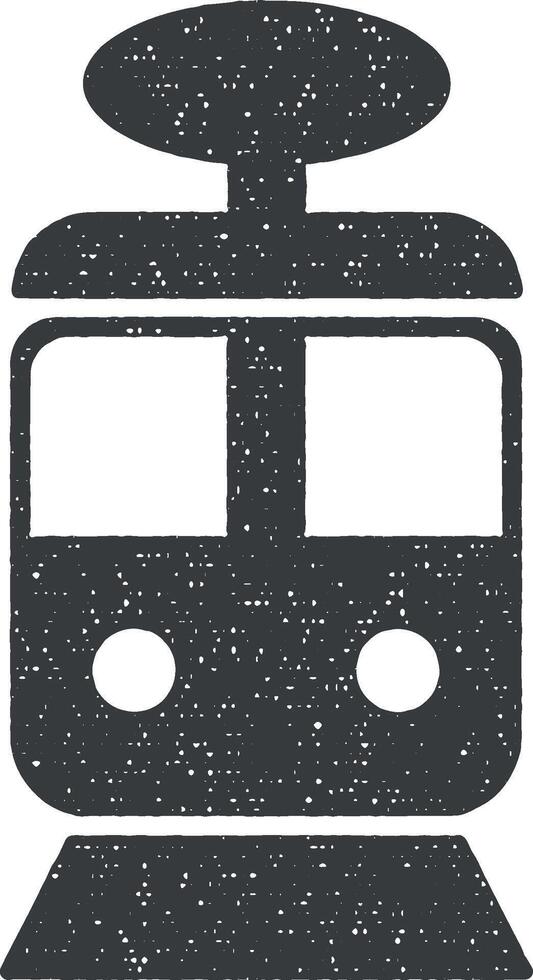 spårvagn vektor ikon illustration med stämpel effekt
