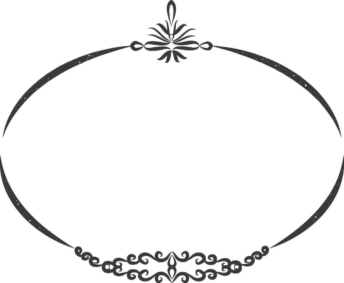 schön runden Rahmen mit Wildblumen Vektor Symbol Illustration mit Briefmarke bewirken