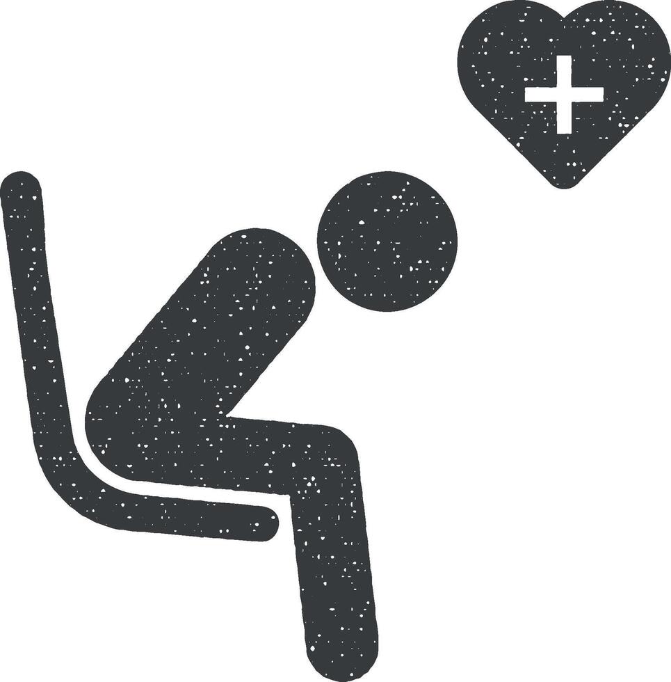 Sitzplätze Platz zum Patienten Platz zum Person mit Gepäck Vektor Symbol Illustration mit Briefmarke bewirken