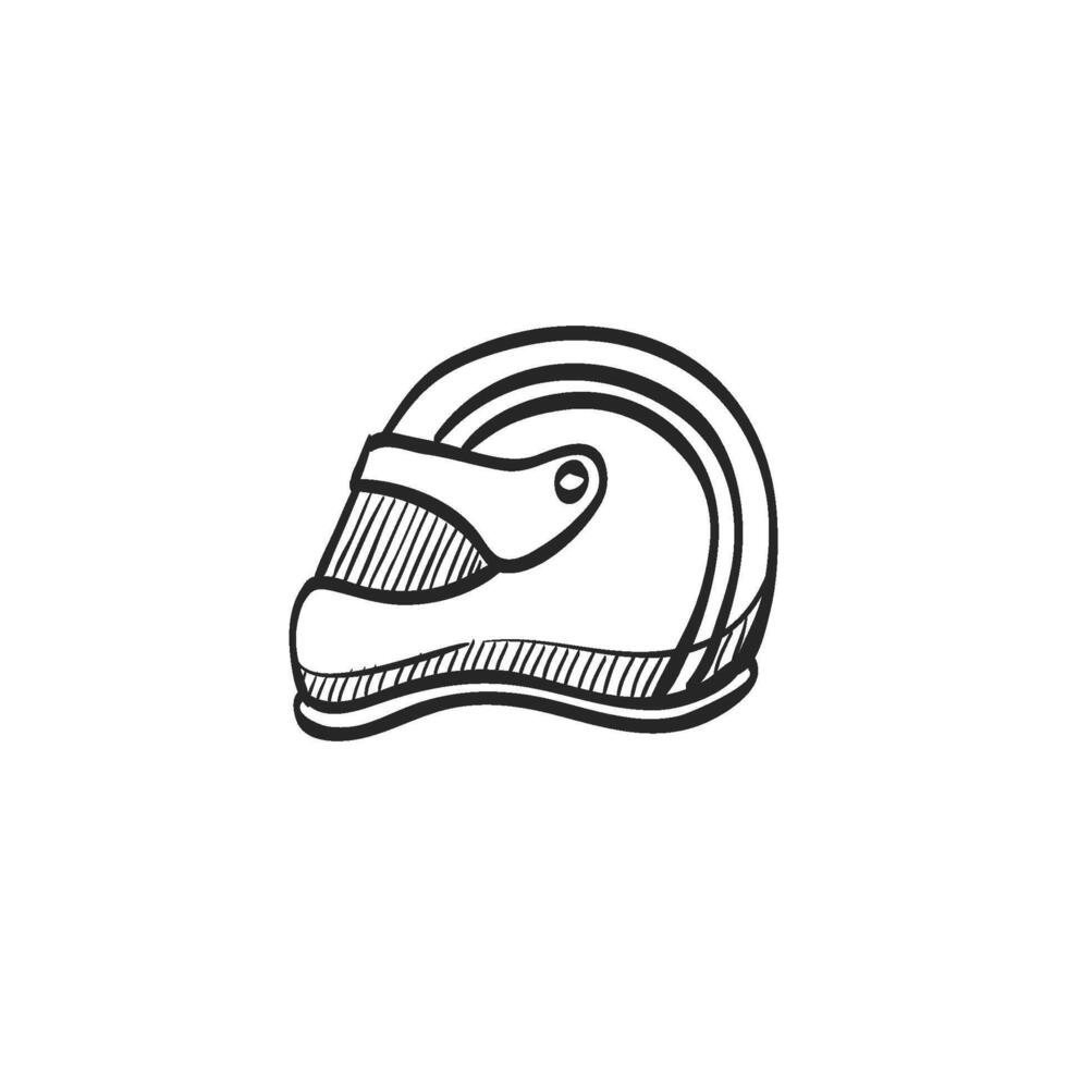 Hand gezeichnet skizzieren Symbol Motorrad Helm vektor