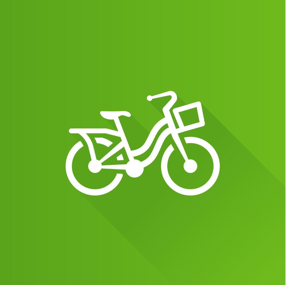 Stadt Fahrrad eben Farbe Symbol lange Schatten Vektor Illustration