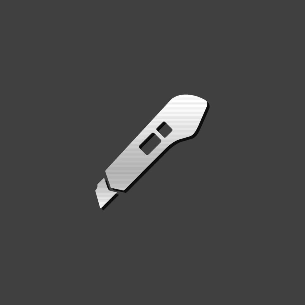 Cutter Messer Symbol im metallisch grau Farbe Stil. Büro Werkzeug Kunst vektor