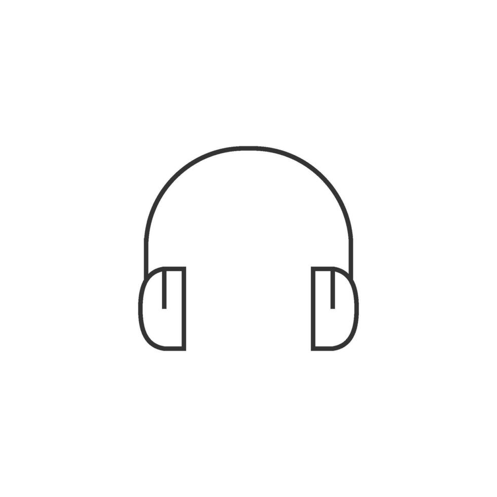 Headset Audio- Symbol im dünn Gliederung Stil vektor