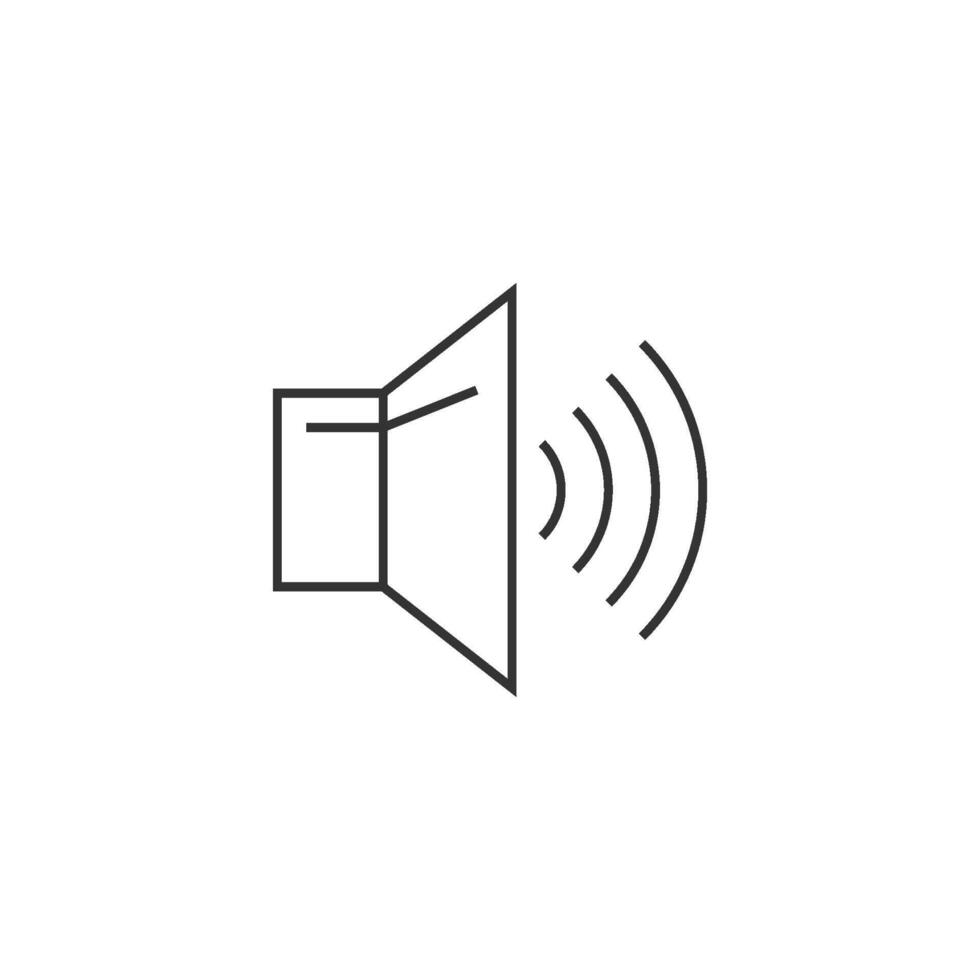 audio volym ikon i tunn översikt stil vektor