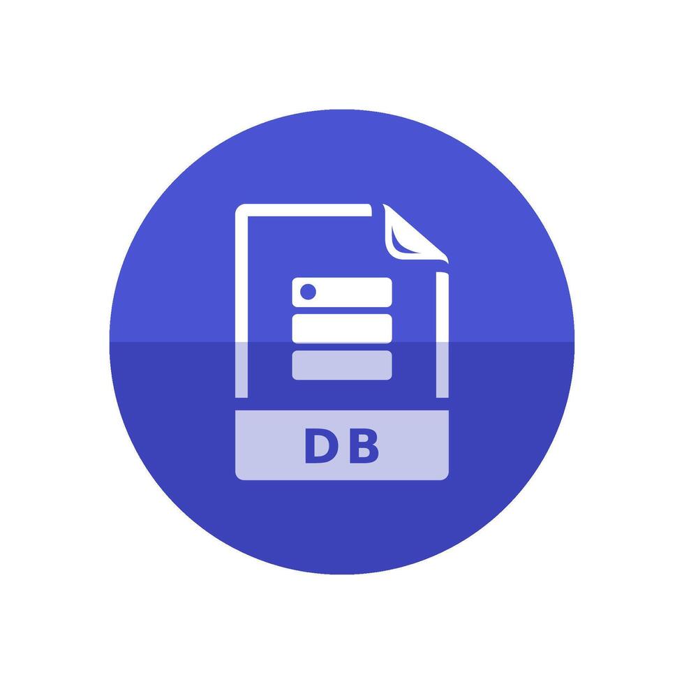 db fil formatera ikon i platt Färg cirkel stil. förlängning databas frågor data server dator vektor