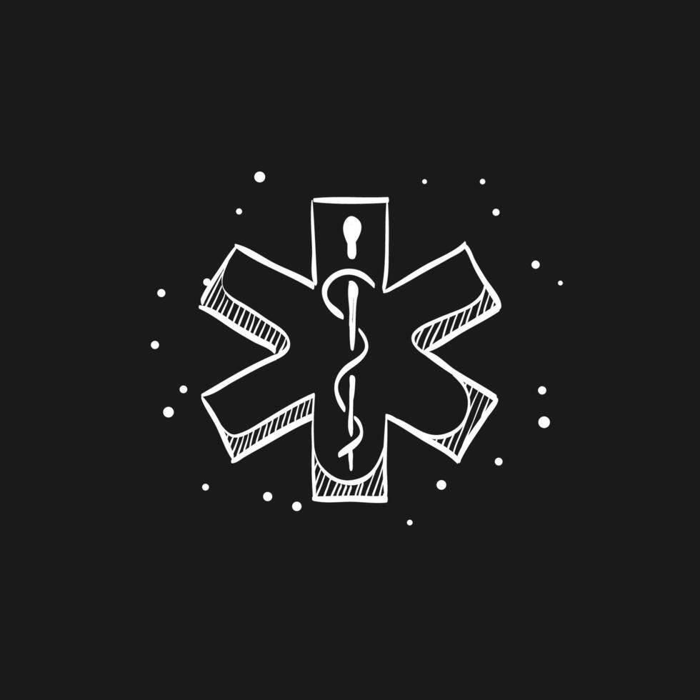 medicinsk symbol klotter skiss illustration vektor