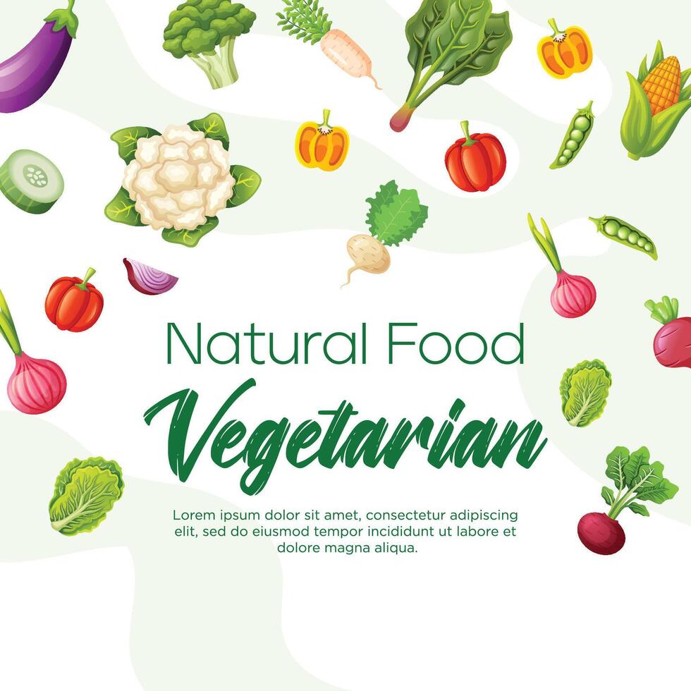 Post Vorlage zum Vegetarier oder organisch Produkt vektor