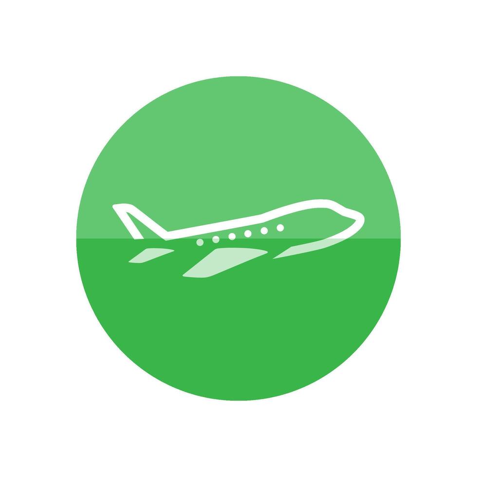 flygplan ikon i platt Färg cirkel stil. flyg, ta av, företag resa vektor