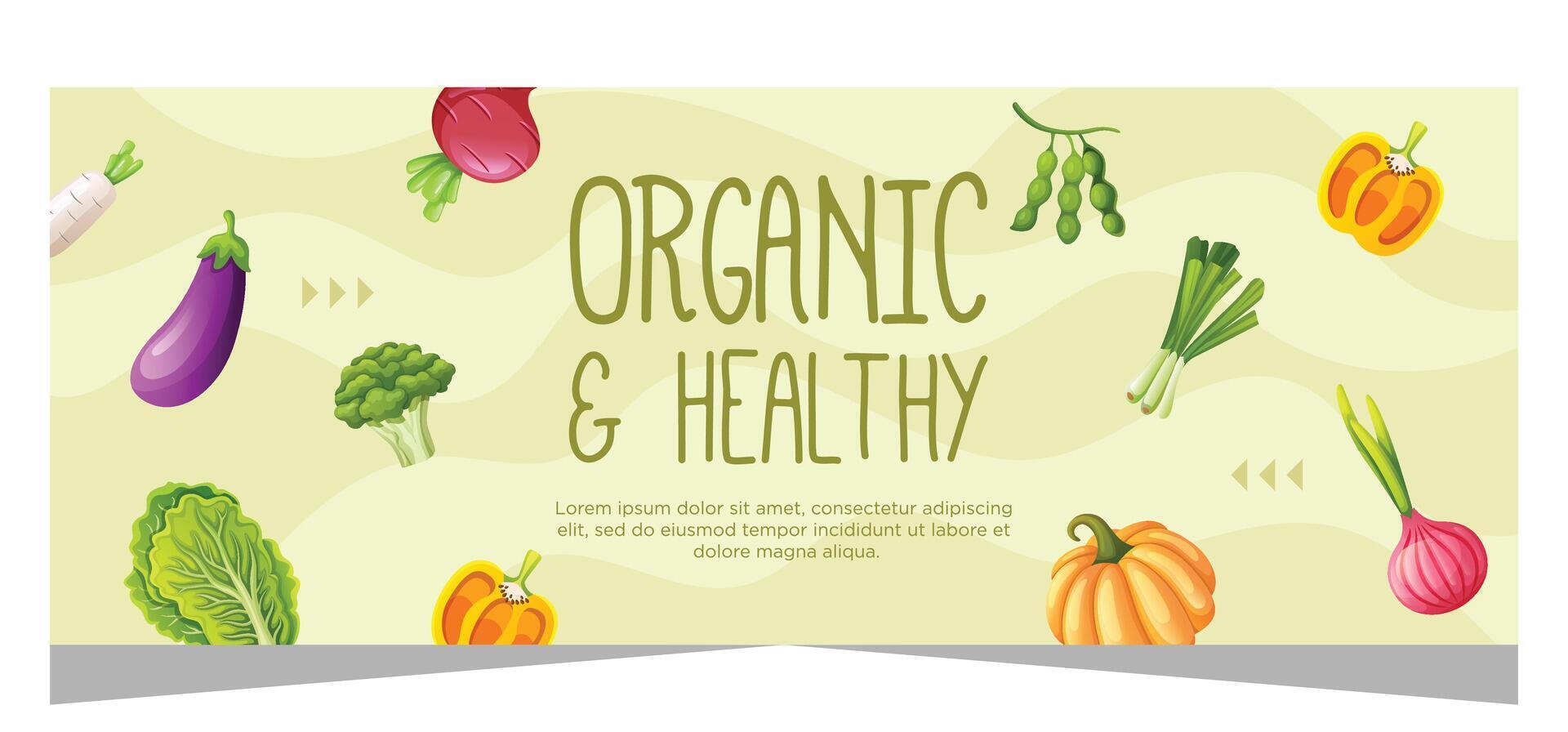 organisk och friska mat baner mall design vektor