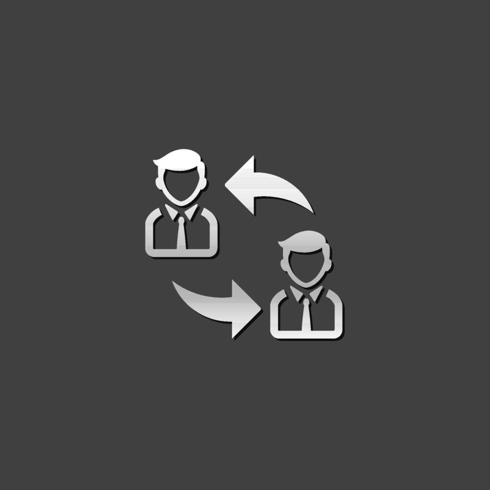 anställd rotation ikon i metallisk grå Färg stil.position mänsklig Resurser vektor