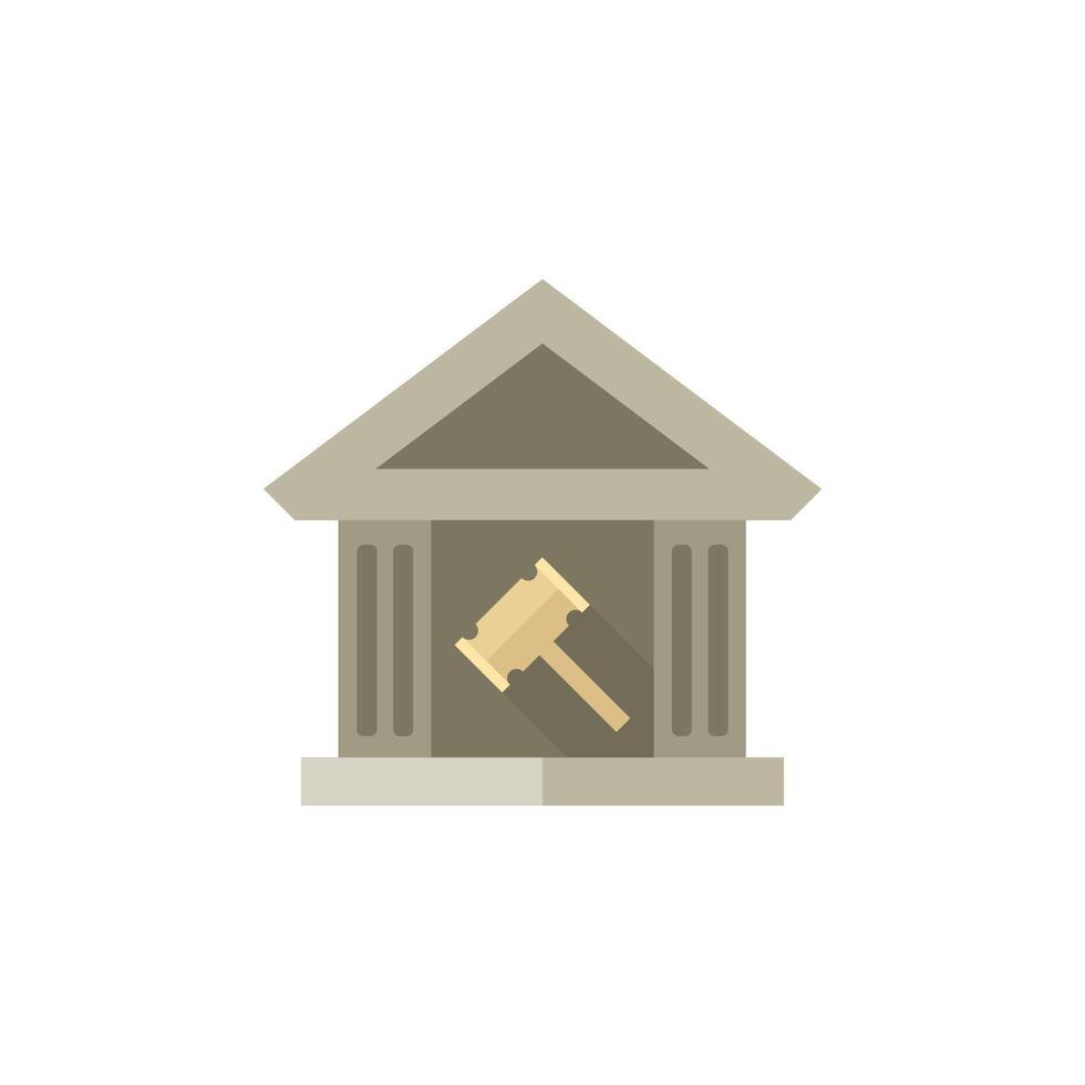 auktion hus ikon i platt Färg stil. företag budgivning marknadsföra domstol regering vektor