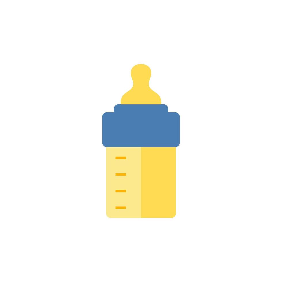 mjölk flaska ikon i platt Färg stil. bebis litet barn napp dricka tröstare vektor