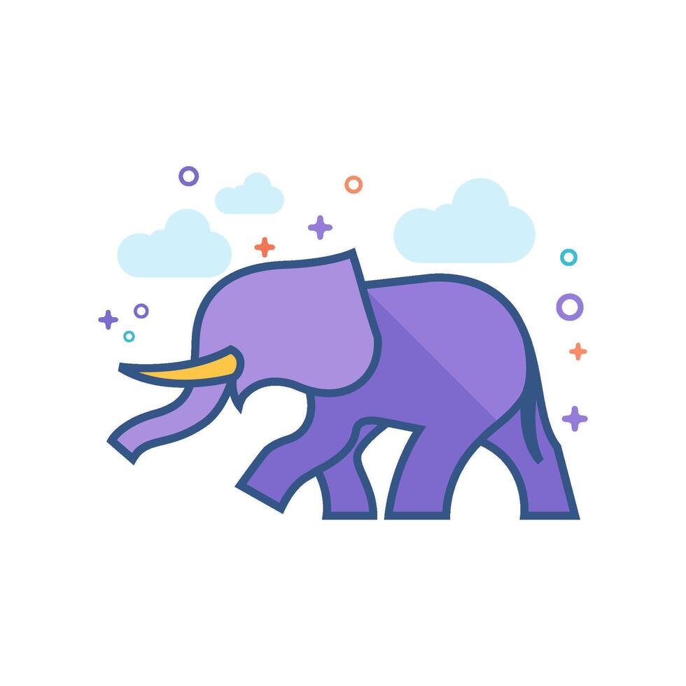 Elefant Symbol eben Farbe Stil Vektor Illustration