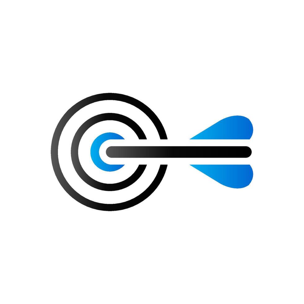 Pfeil bullseye Symbol im Duo Ton Farbe. Geschäft Sport Strategie vektor