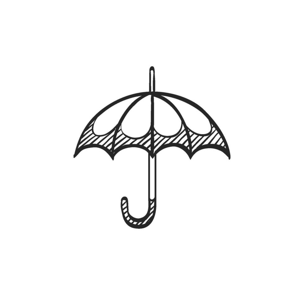 Hand gezeichnet skizzieren Symbol Regenschirm vektor