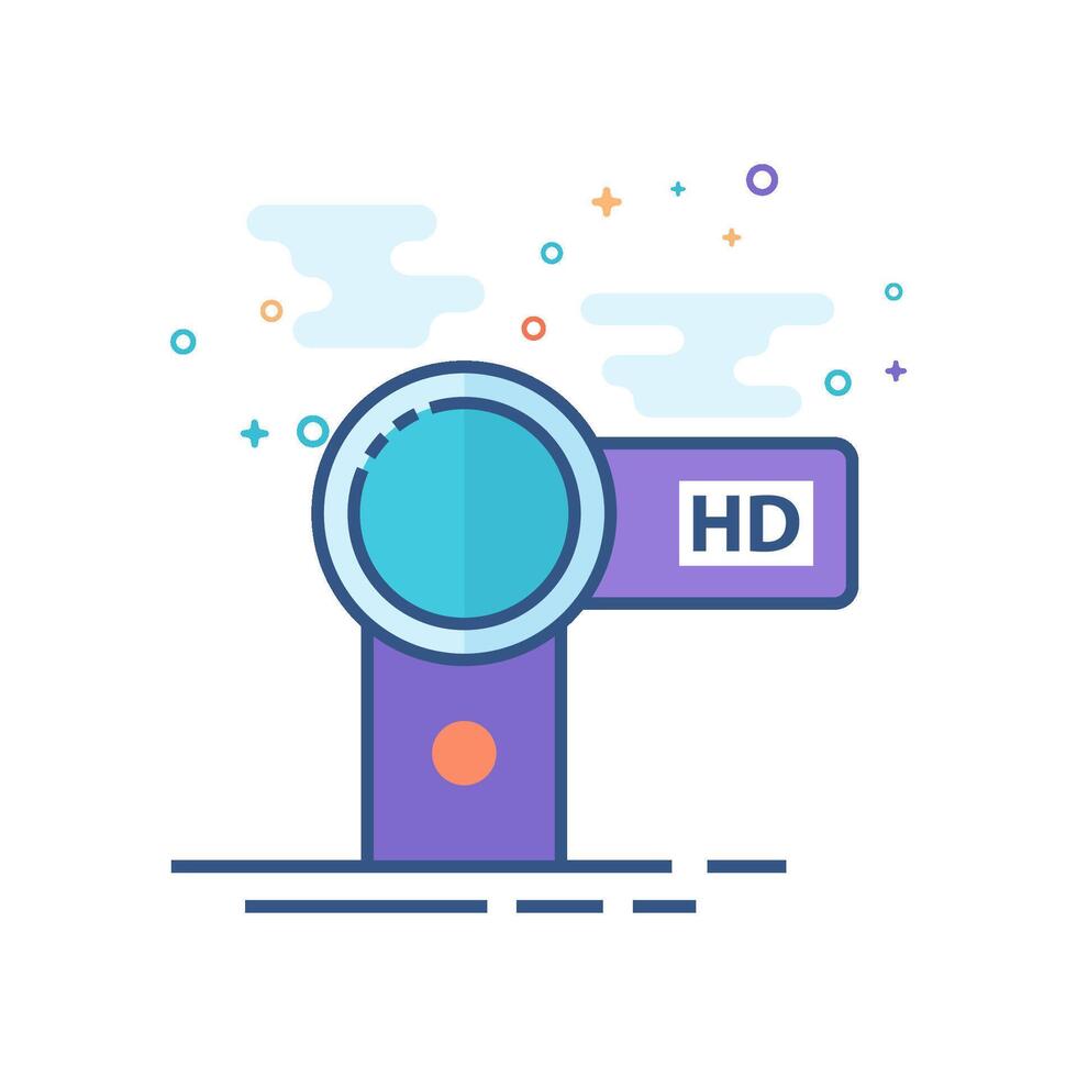 videokamera ikon platt Färg stil vektor illustration