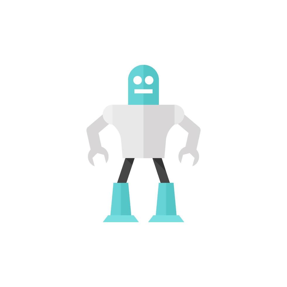 leksak robot ikon i platt Färg stil. barn barn spelar mekanisk droid spel vektor