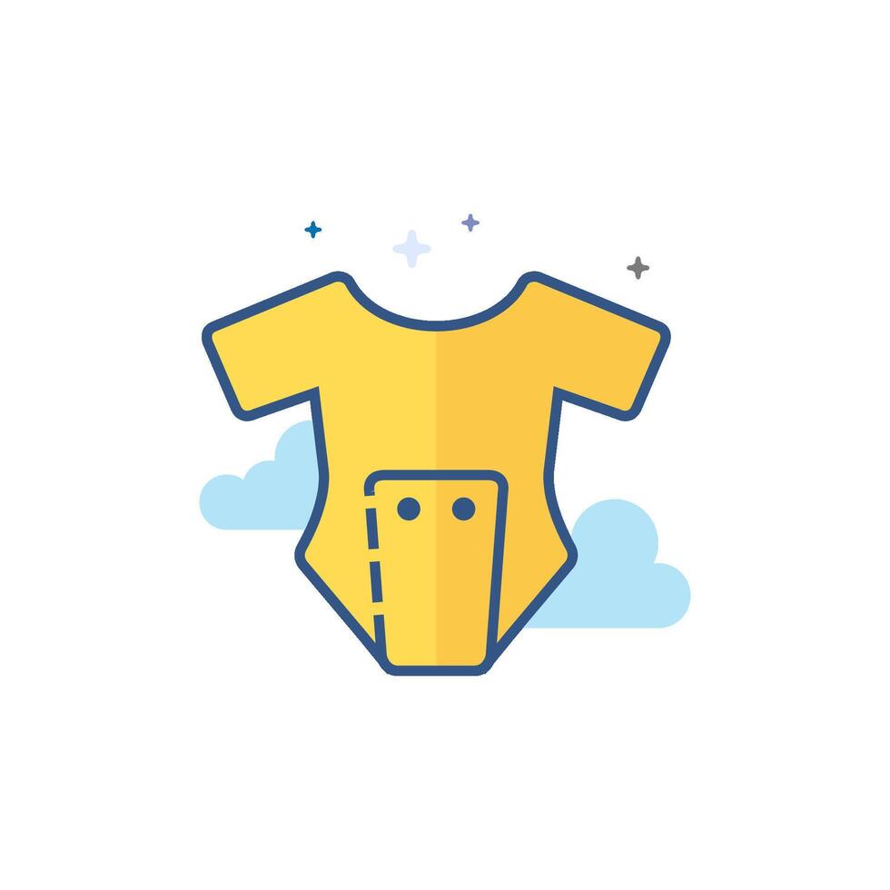 bebis kläder ikon platt Färg stil vektor illustration