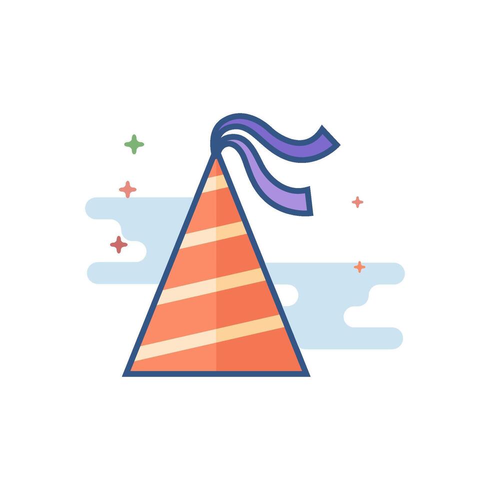 Geburtstag Hut Symbol eben Farbe Stil Vektor Illustration