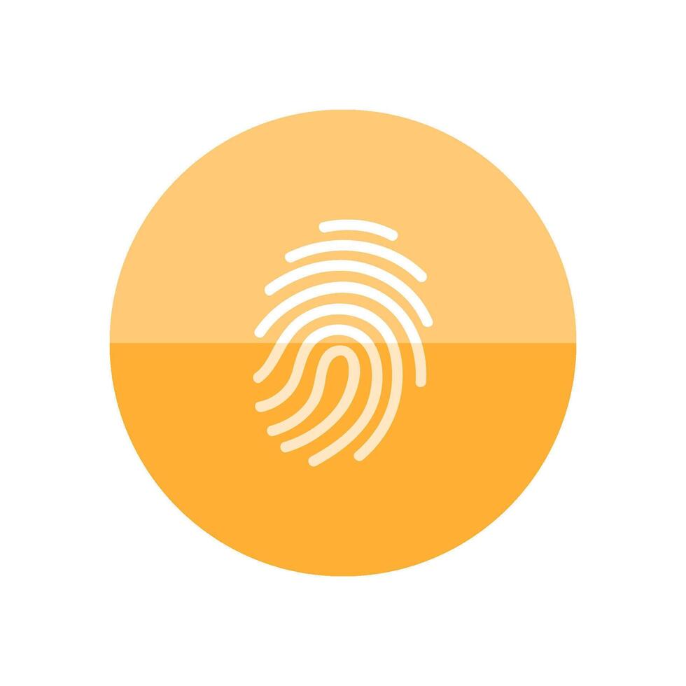 Fingerabdruck Symbol im eben Farbe Kreis Stil. Wissenschaft Sicherheit Verbrechen Anatomie Identität vektor