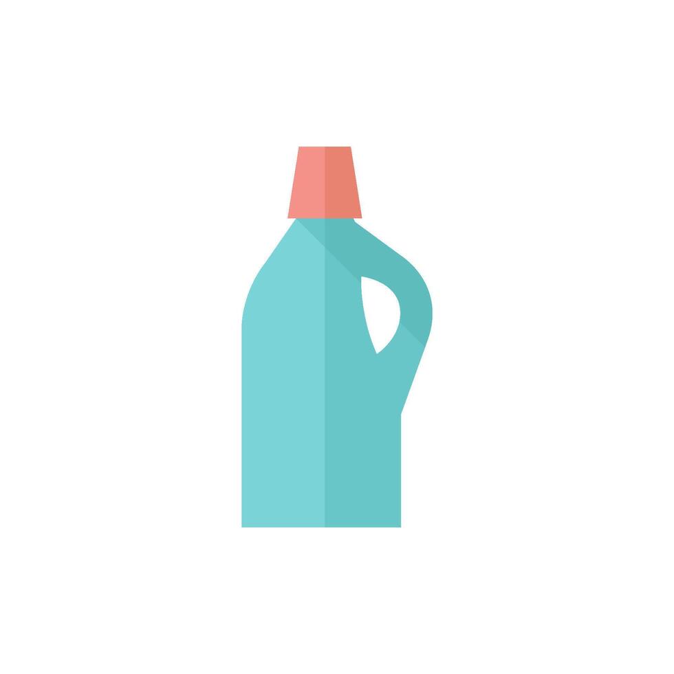 Waschmittel Flasche Symbol im eben Farbe Stil. Wäsche Parfüm Weichmacher Seife vektor
