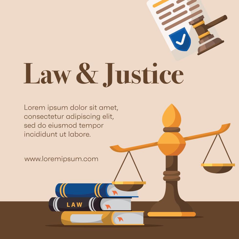 Gesetz Feste Sozial Medien Post Design oder Gesetz und Gerechtigkeit Vorlage Design vektor