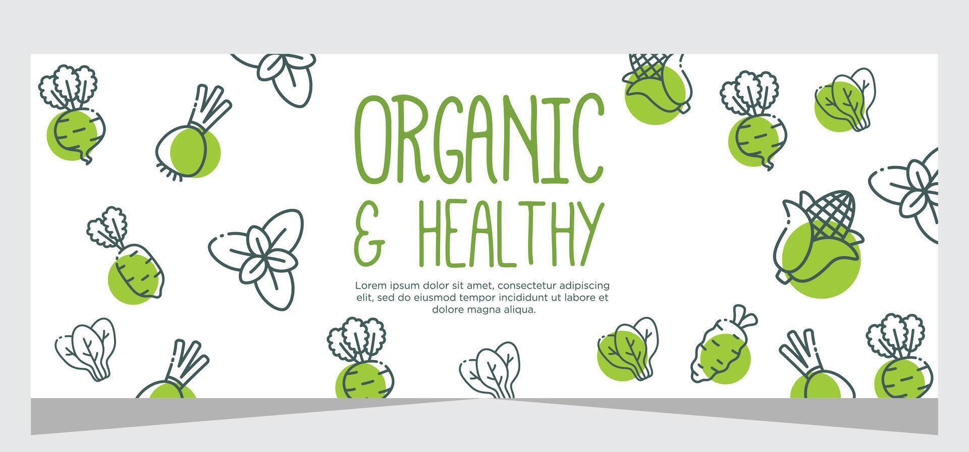 organisch und gesund Essen Banner Vorlage Design vektor