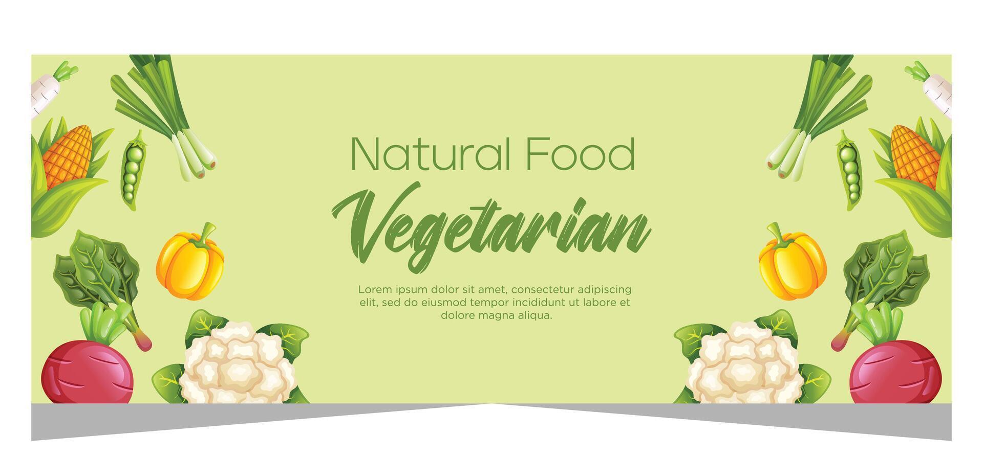 friska vegetarian mat baner mall design vektor