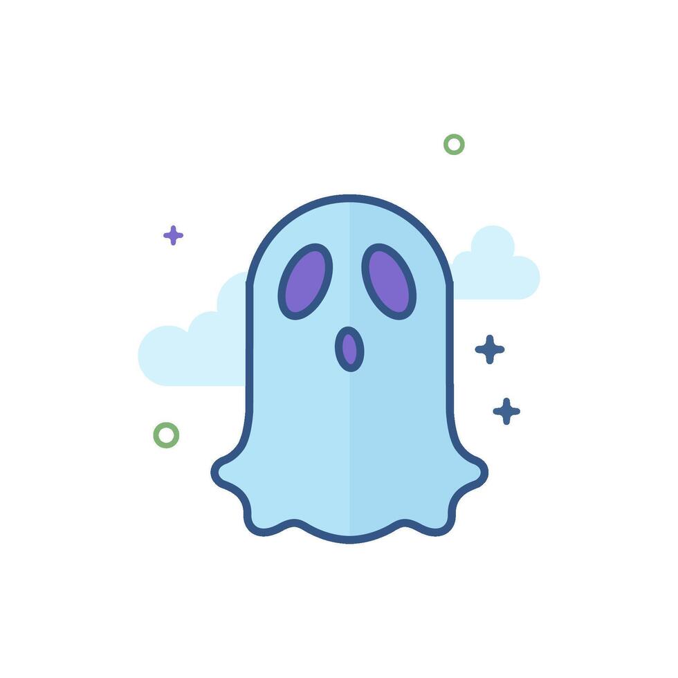 Halloween Geist Symbol eben Farbe Stil Vektor Illustration