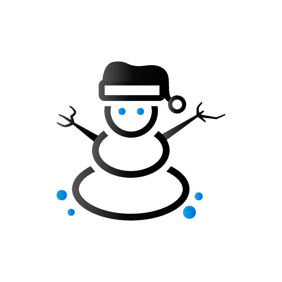 Schneemann Symbol im Duo Ton Farbe. Schnee Winter Dezember vektor