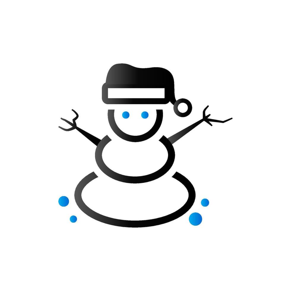 snögubbe ikon i duo tona Färg. snö vinter- december vektor
