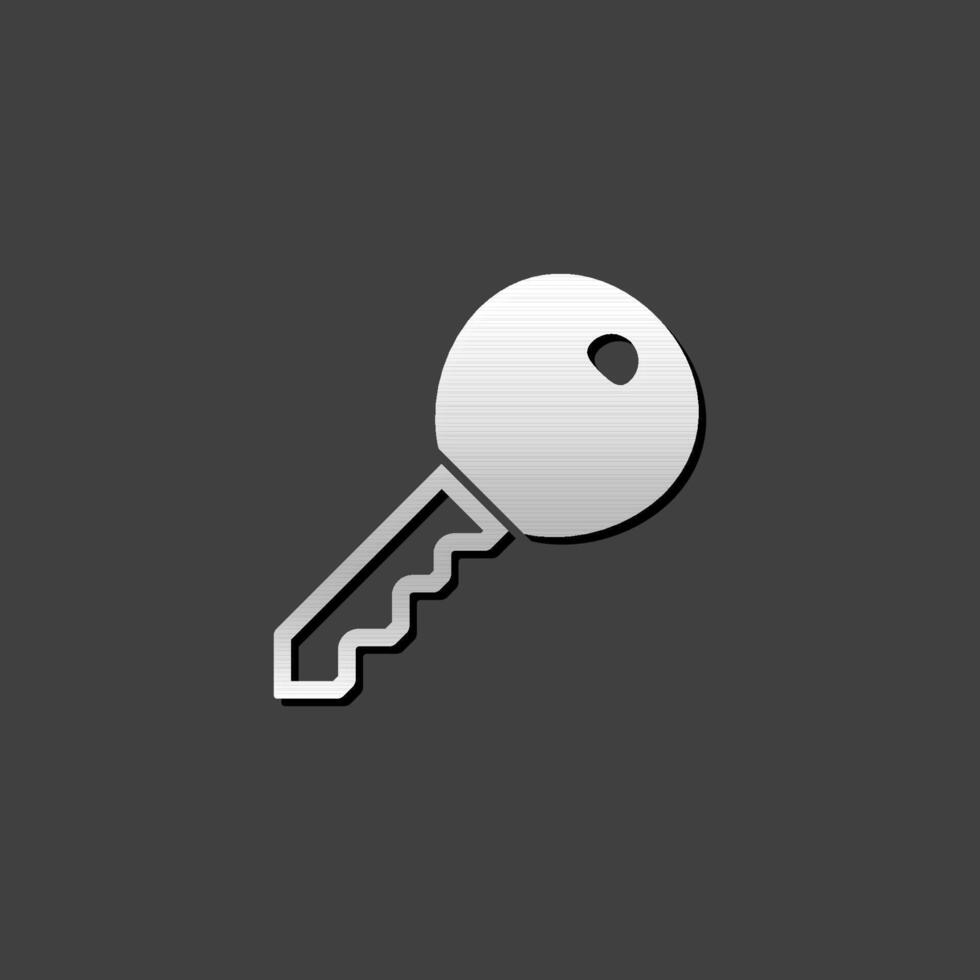 nyckel ikon i metallisk grå Färg stil. säkerhet skydd hus vektor