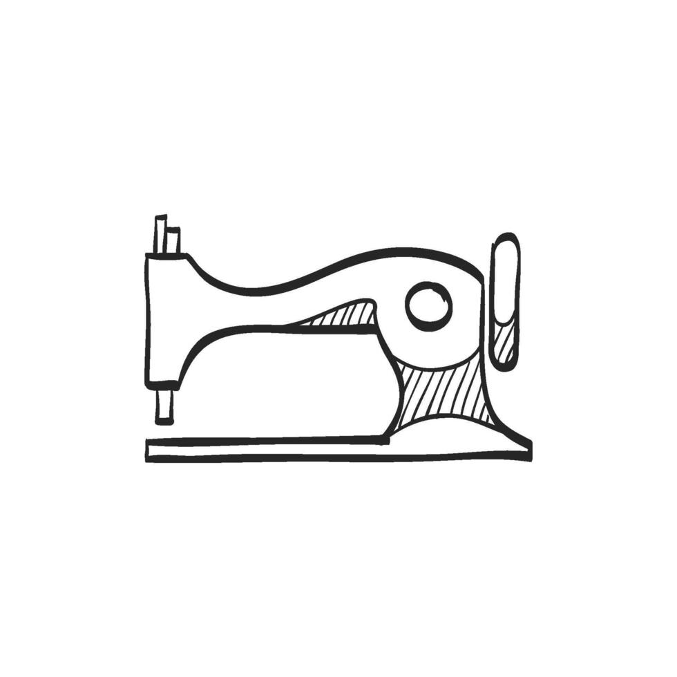 Hand gezeichnet skizzieren Symbol Jahrgang Nähen Maschine vektor
