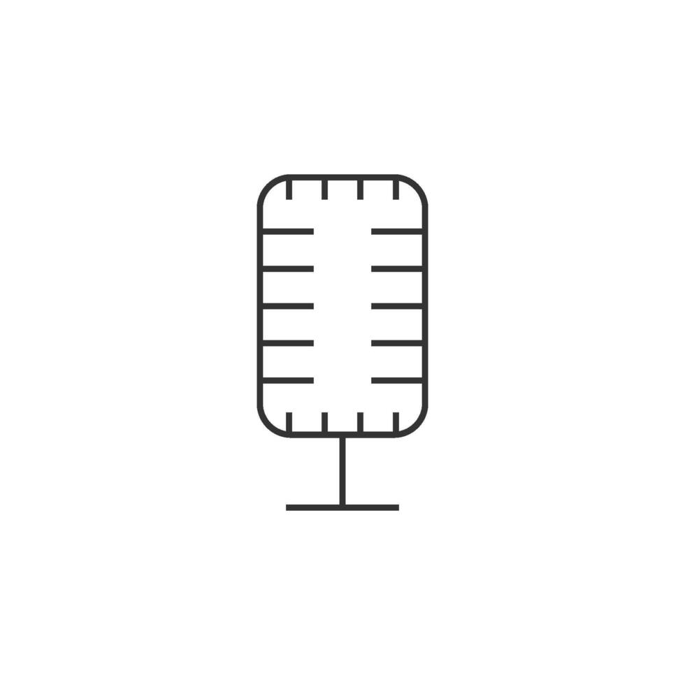 mikrofon ikon i tunn översikt stil vektor