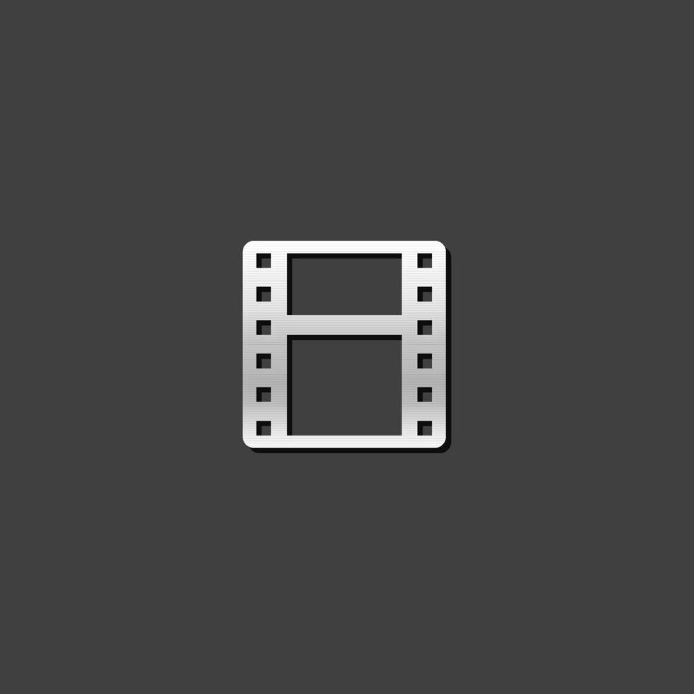 video fil formatera ikon i metallisk grå Färg stil. dator data film vektor
