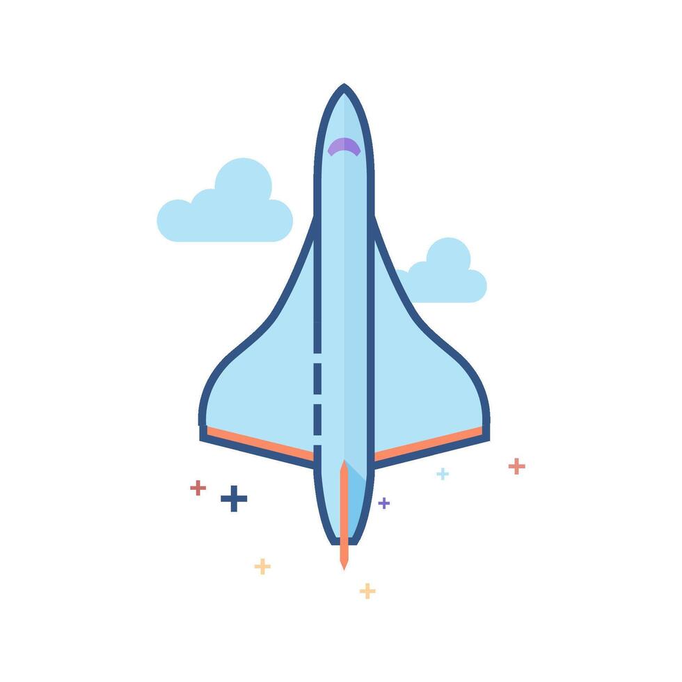överljuds- flygplan ikon platt Färg stil vektor illustration