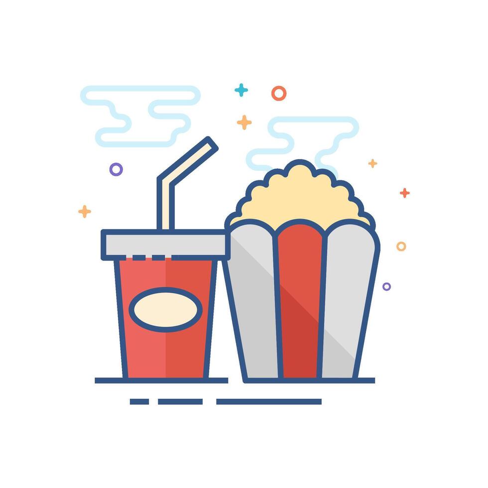 Popcorn Symbol eben Farbe Stil Vektor Illustration