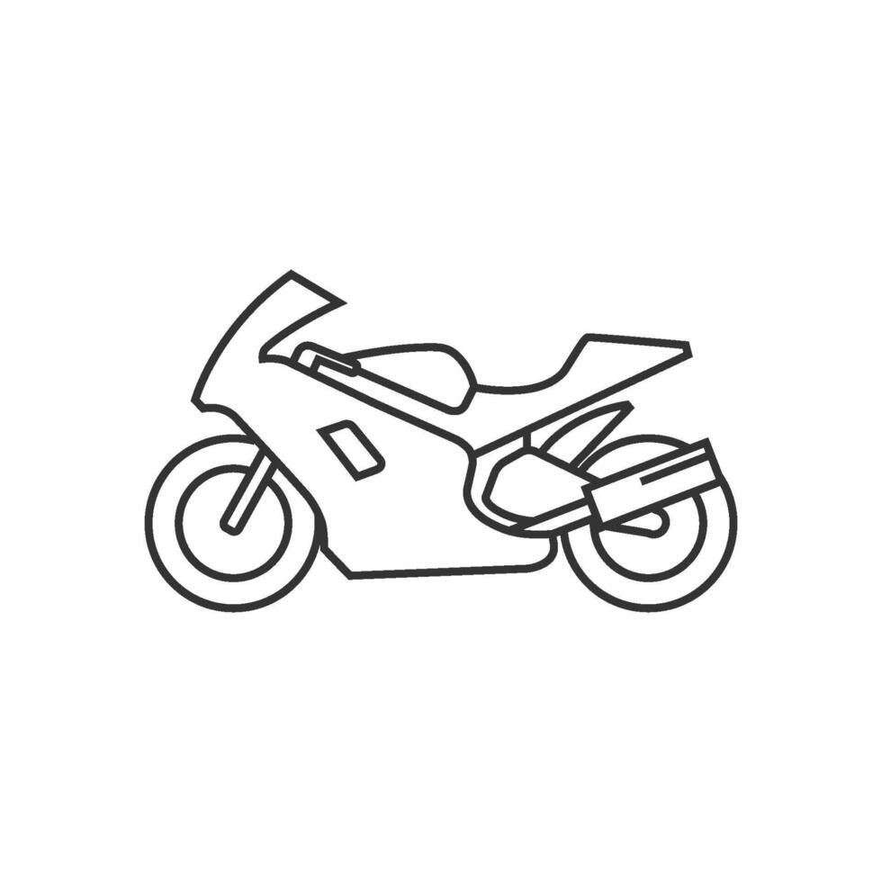 motorcykel ikon i tunn översikt stil vektor