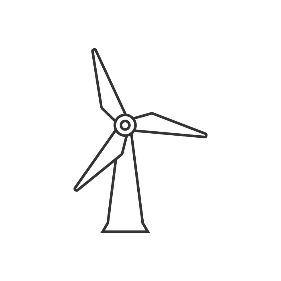 Wind Turbine Symbol im dünn Gliederung Stil vektor