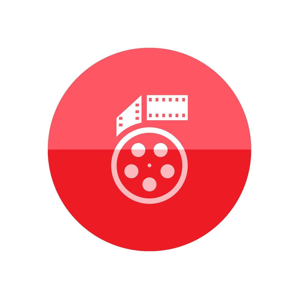 bio film rulle ikon i platt Färg cirkel stil. vektor