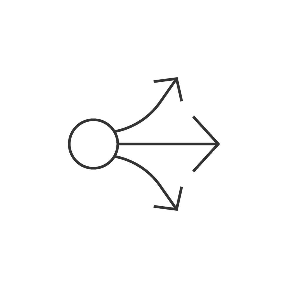 verbreiten Pfeile Symbol im dünn Gliederung Stil vektor