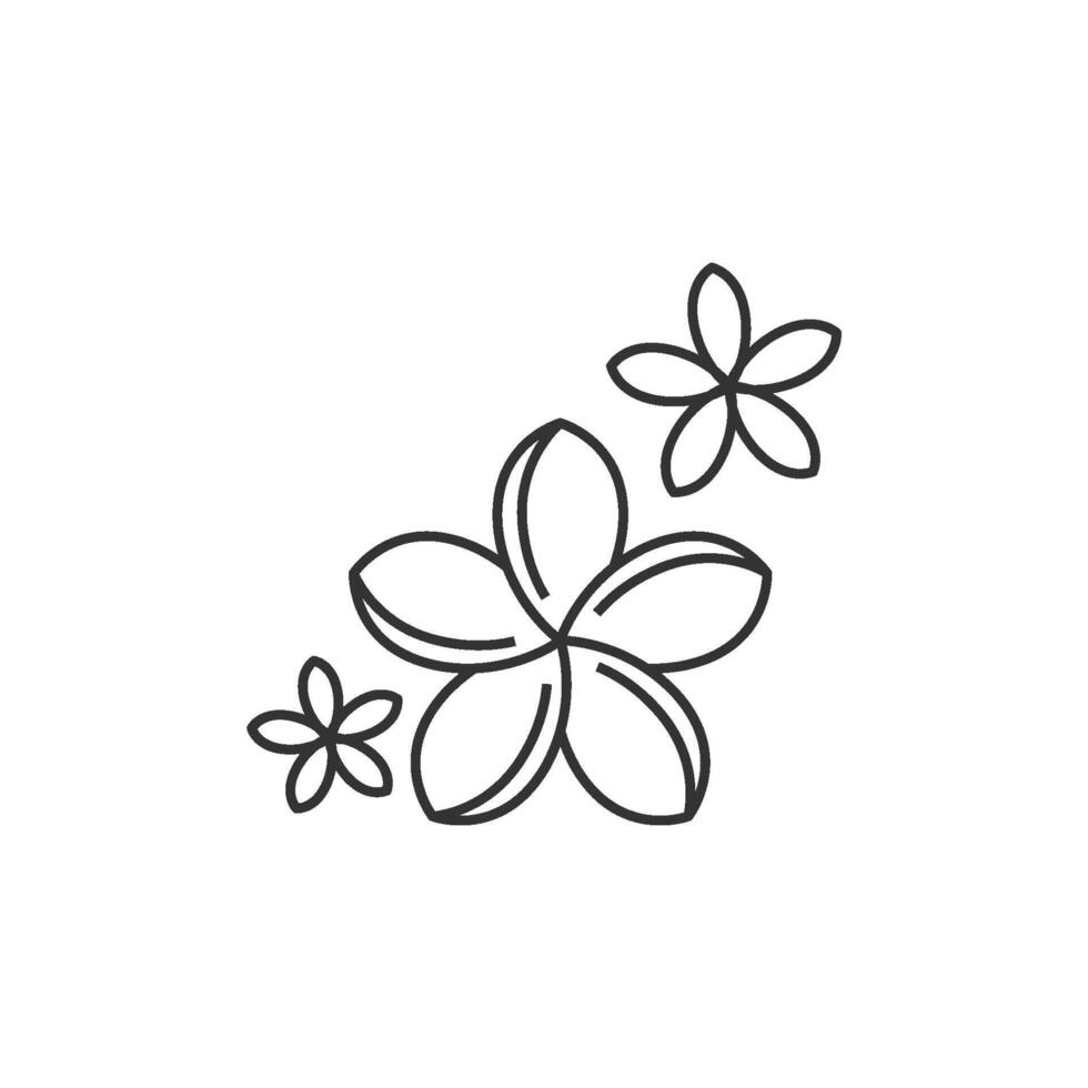 jasmin blommor ikon i tunn översikt stil vektor