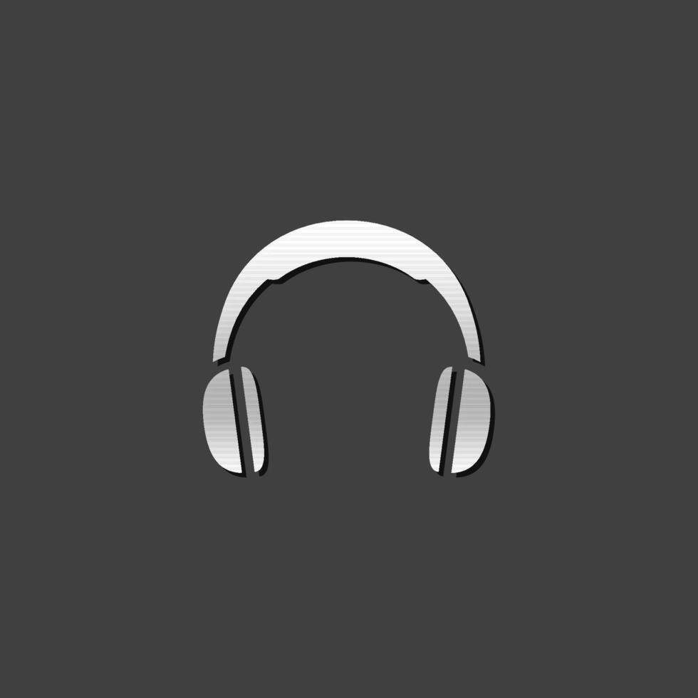 Headset Symbol im metallisch grau Farbe Stil. Unterhaltung elektronisch Musik- vektor