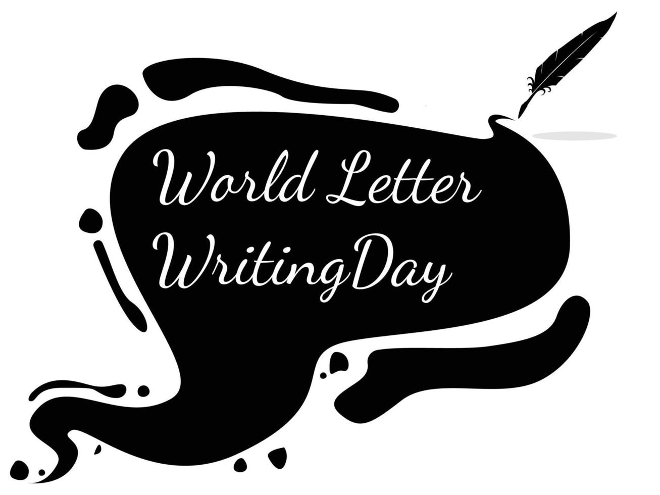 världen brevskrivande dag designmall, bläck design, penna vektor