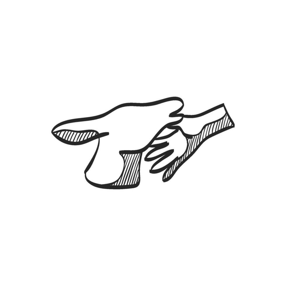 Hand gezeichnet skizzieren Symbol Tier Pflege vektor